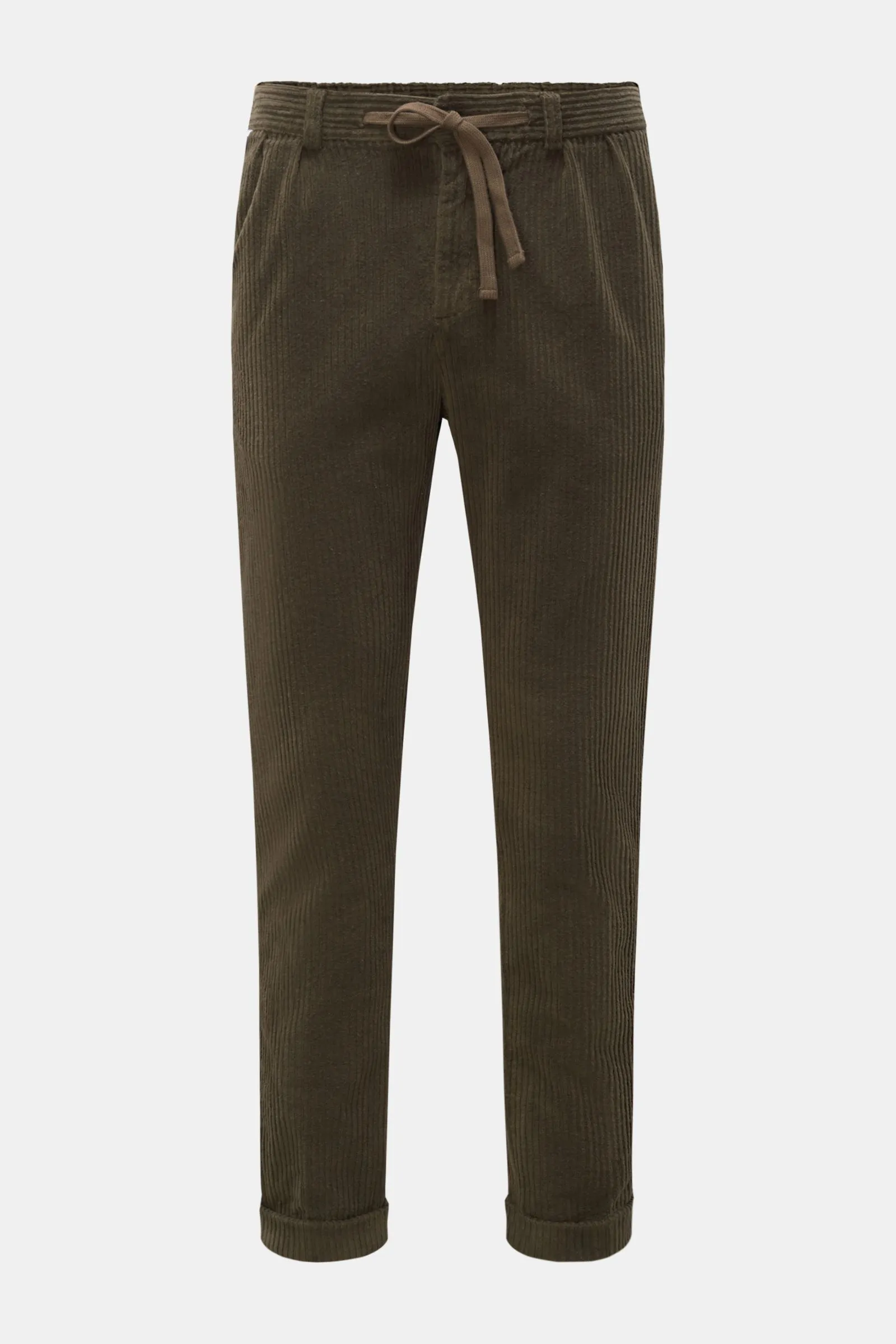 04651/ A TRIP IN A BAG corduroy jogger pants dark olive