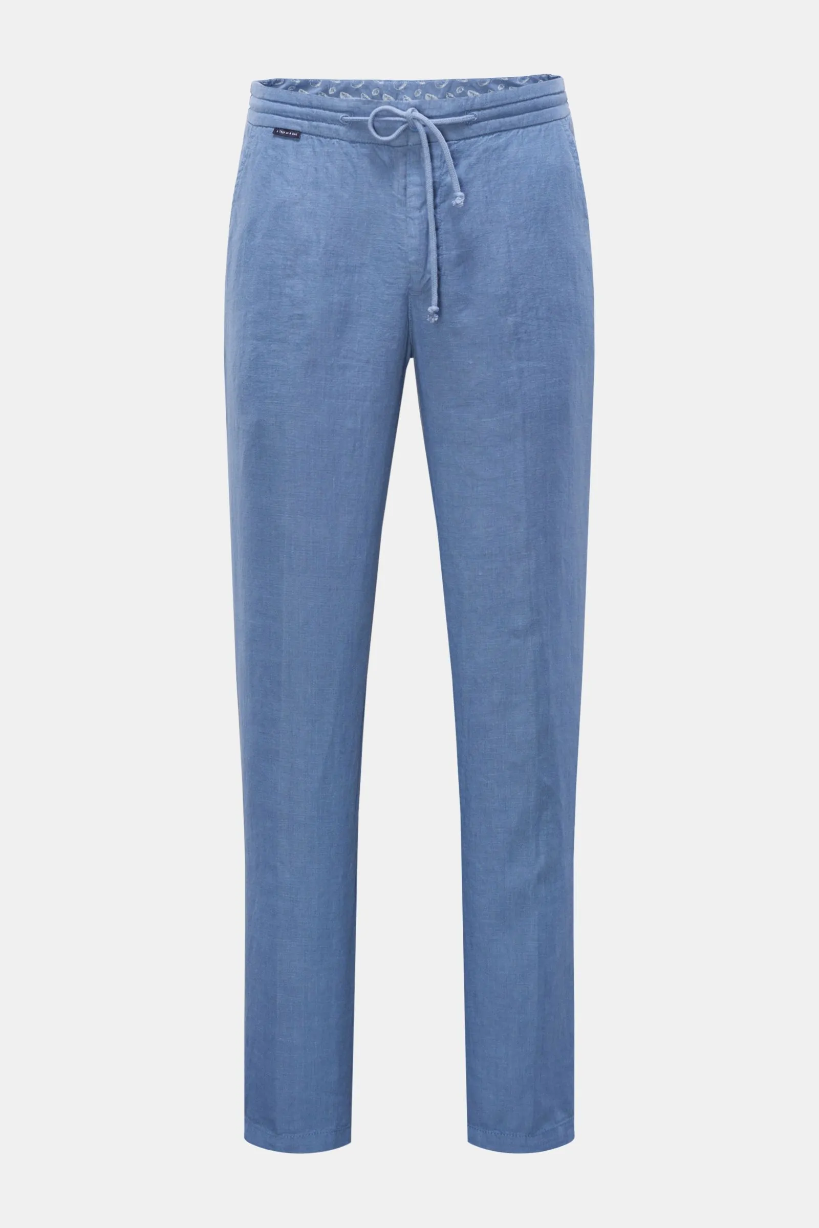 04651/ A TRIP IN A BAG linen jogger pants 'Linen Pant' smoky blue