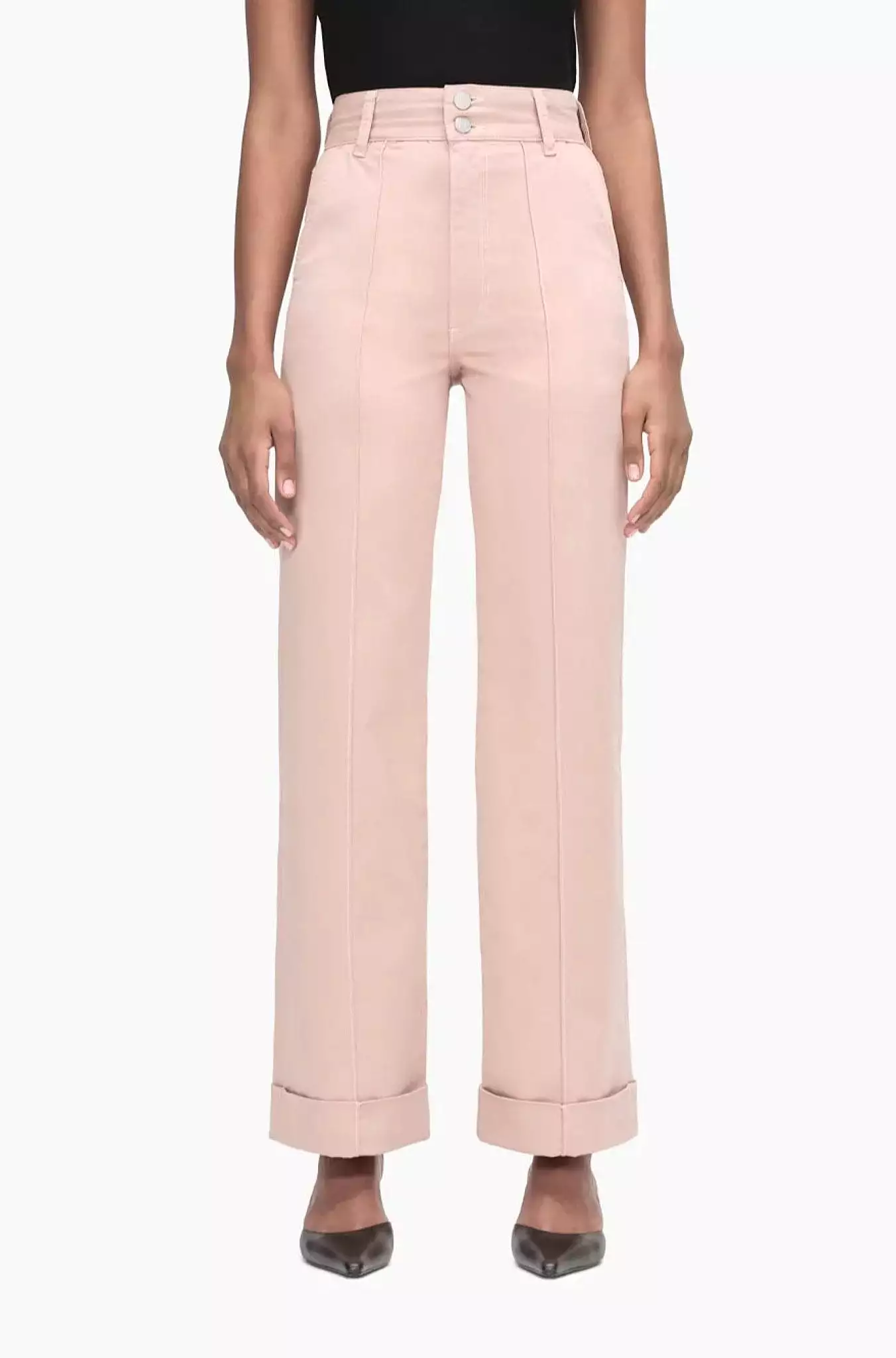 70s Cuffed Straight Jean in Rose