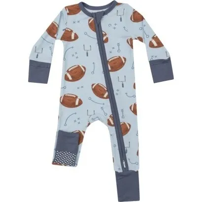 Angel Dear Footballs 2 Way Zipper Romper, Blue