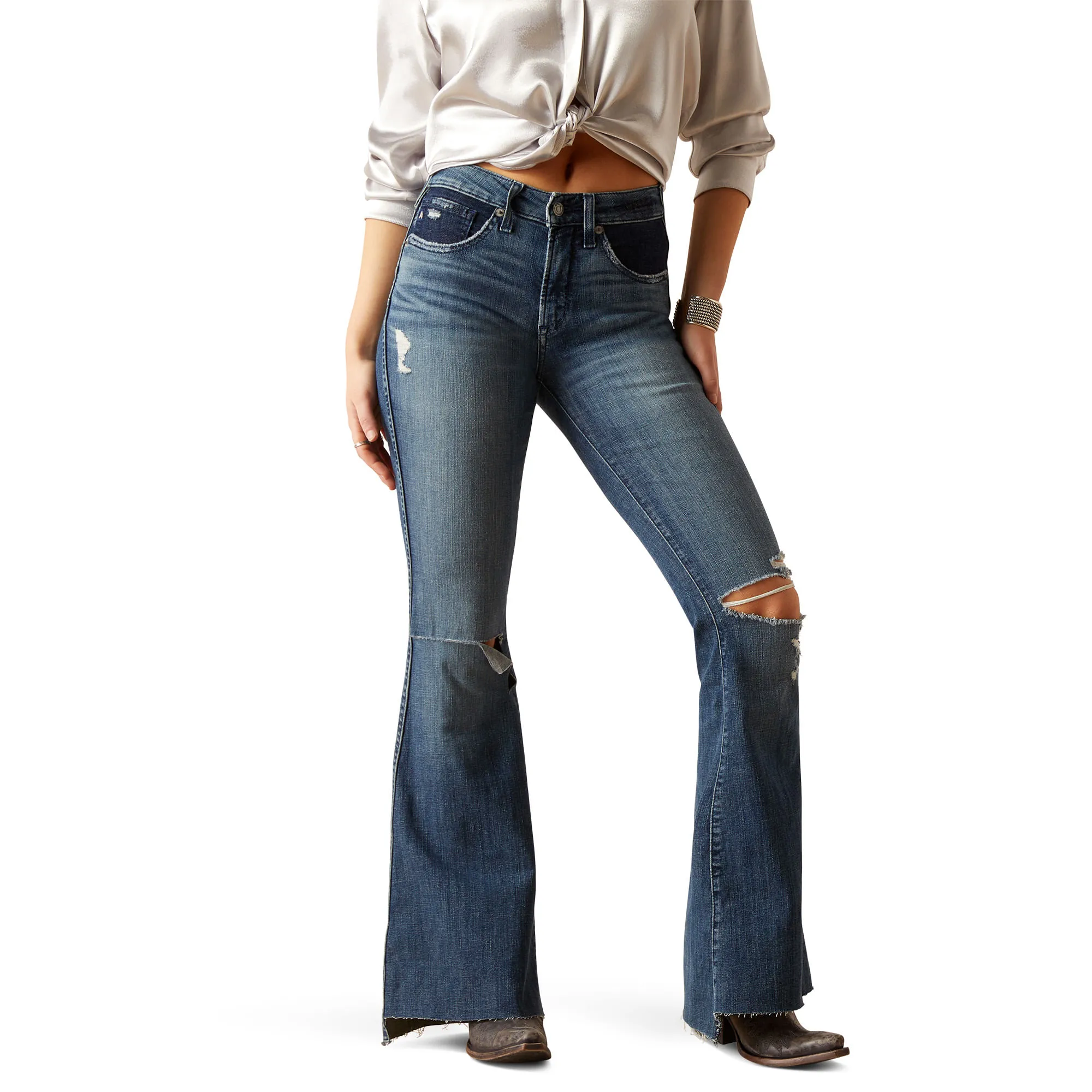 Ariat Womens Canadian R.E.A.L. High Rise Thea Flare Jeans