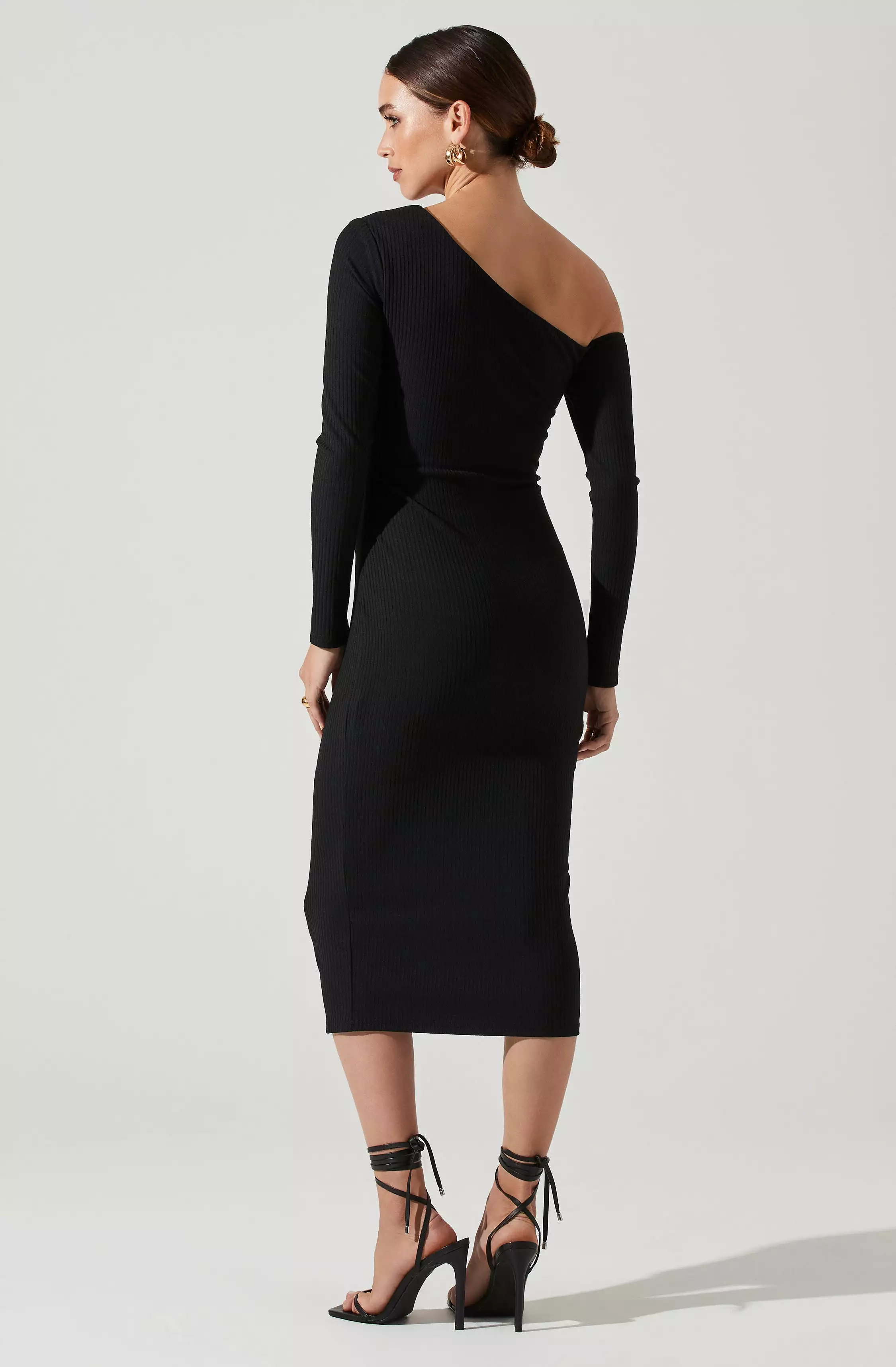 Asymmetrical Bust Cutout Midi Dress