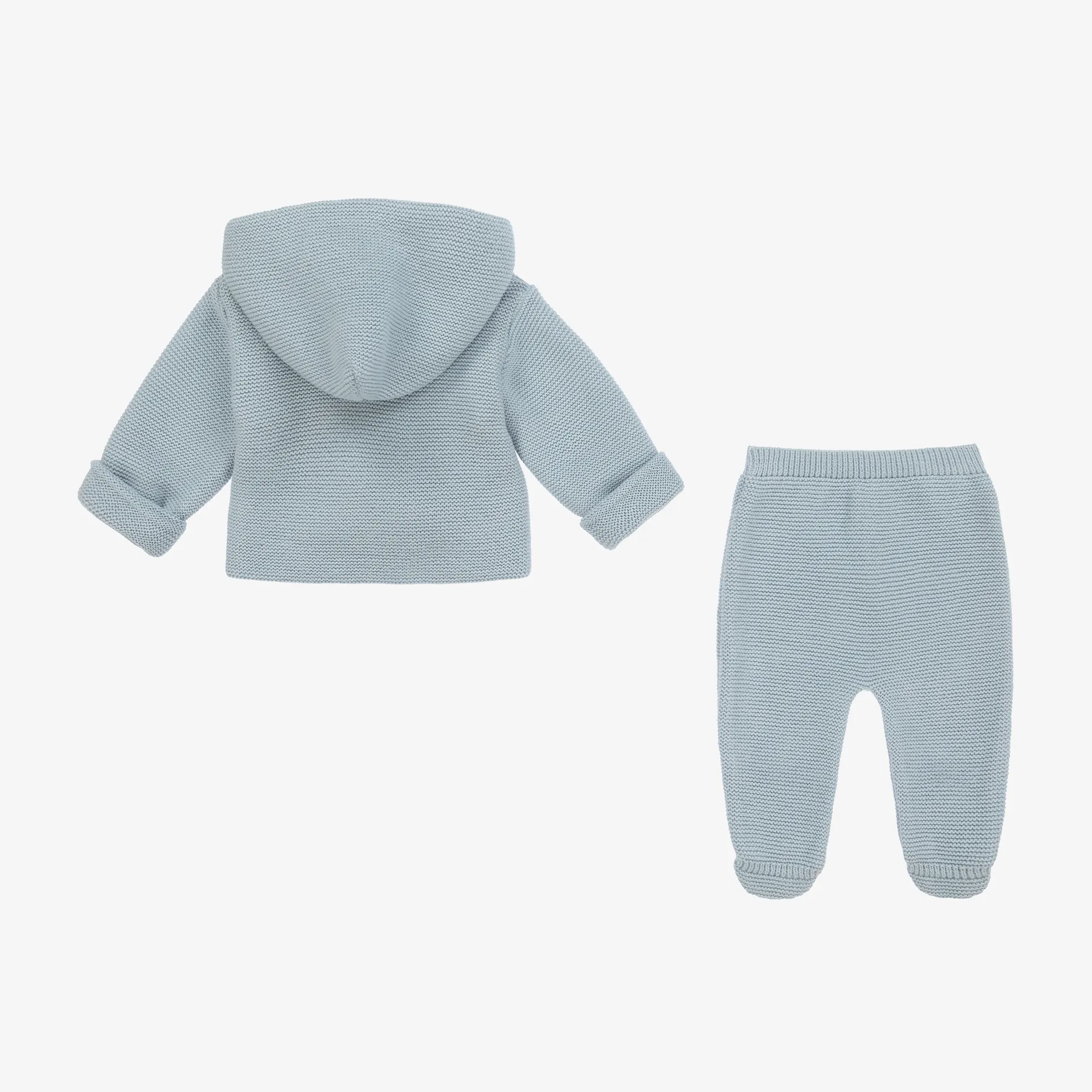 Baby Boys Blue Knitted Pram Coat Set