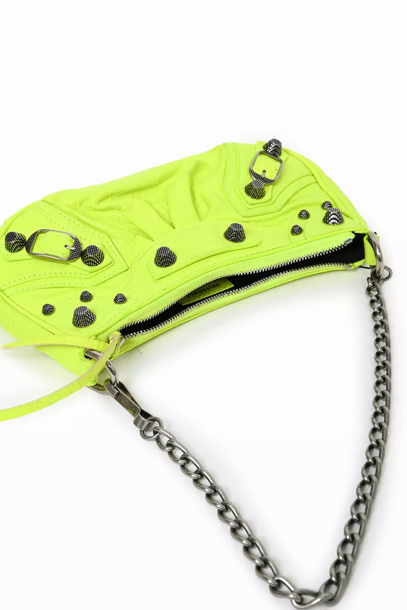 Balenciaga Neon Yellow Leather 'Le Cagole' Mini Chain Bag