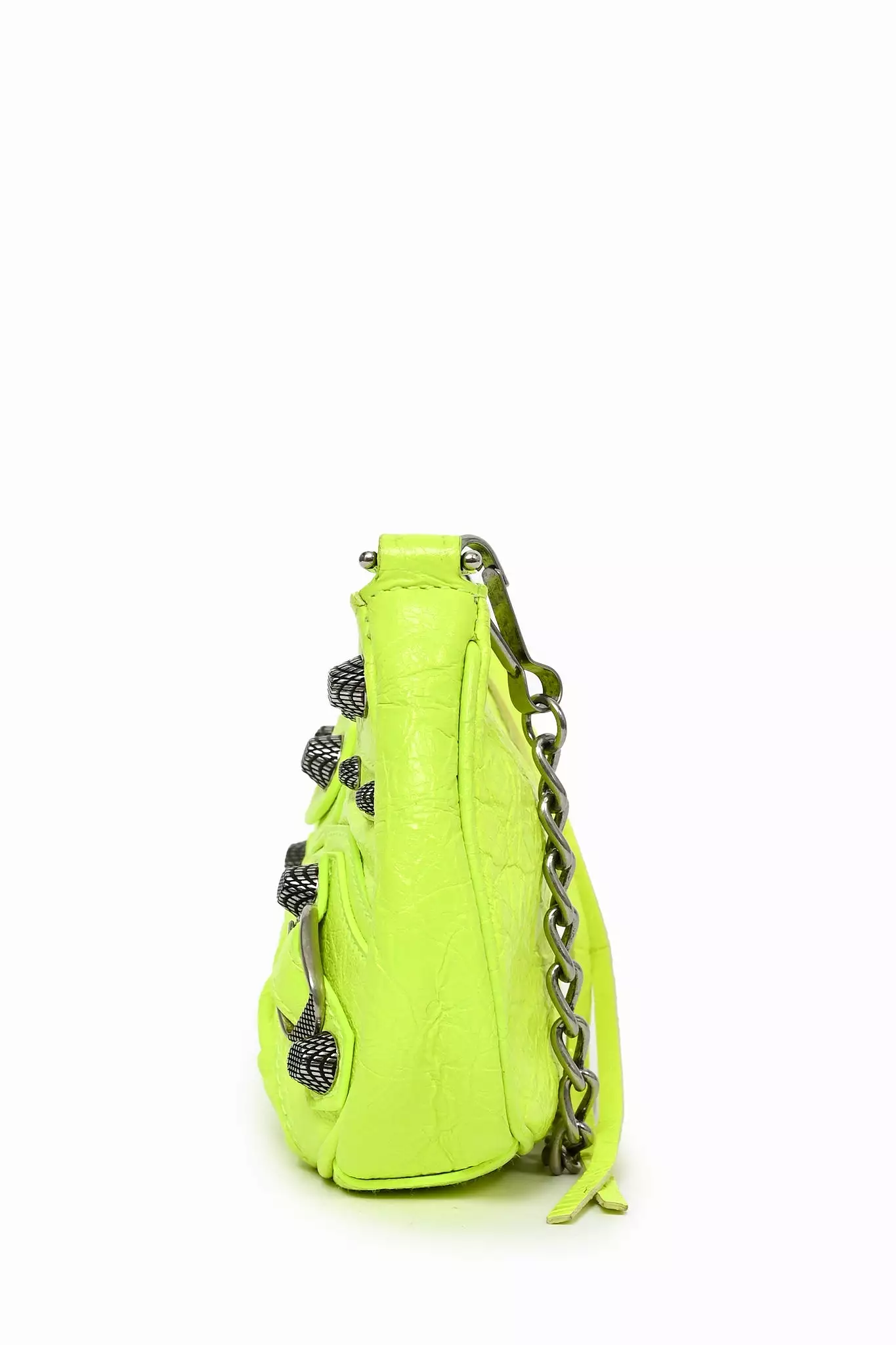 Balenciaga Neon Yellow Leather 'Le Cagole' Mini Chain Bag