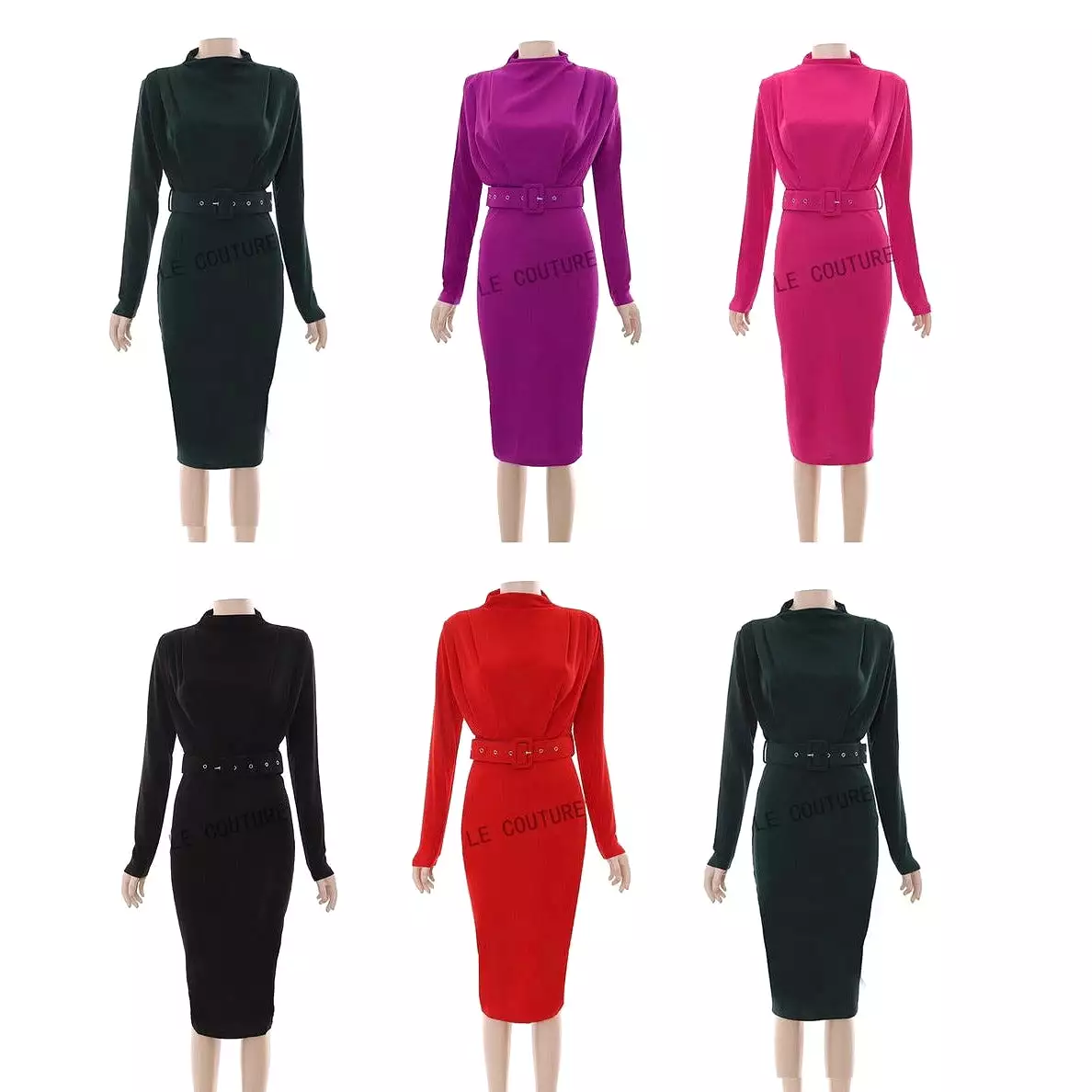 Belted Long Sleeve Bodycon dress