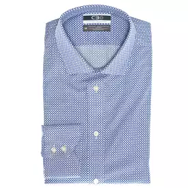 Big & Tall C3 Blue Geo Print Performance Sport Shirt