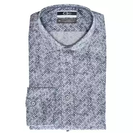 Big & Tall C3 Charcoal Square Print Performance Sport Shirt