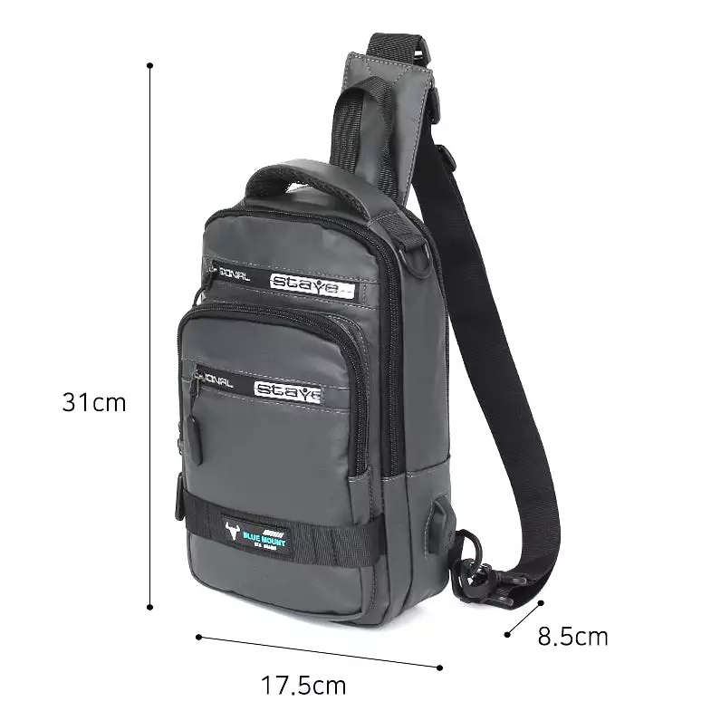 Black Navyblue Gray Travel Sling Bags Messengers Crossbody Picnic USB Charger Mens Womens Unisex Casual Fit for iPad Waterproof 