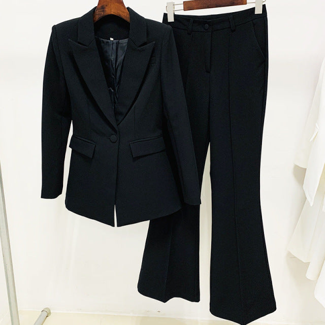 Blazer Pantsuits Two Piece Set Back to  Office Blazer + Pants Formal Suit