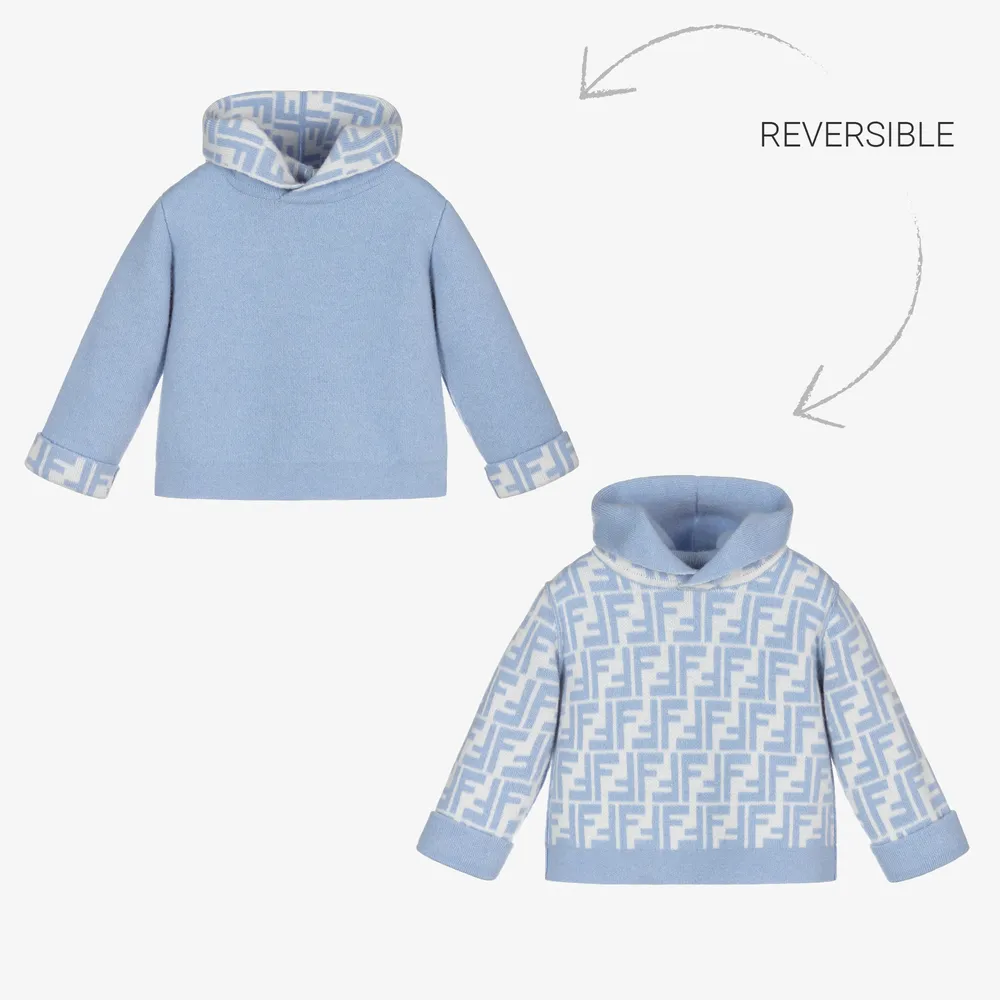 Blue Reversible Baby Sweater