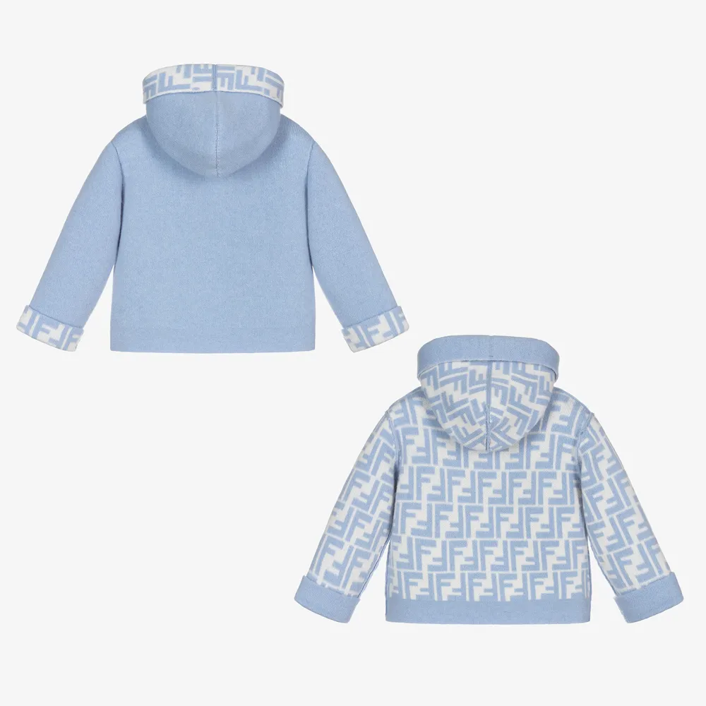 Blue Reversible Baby Sweater