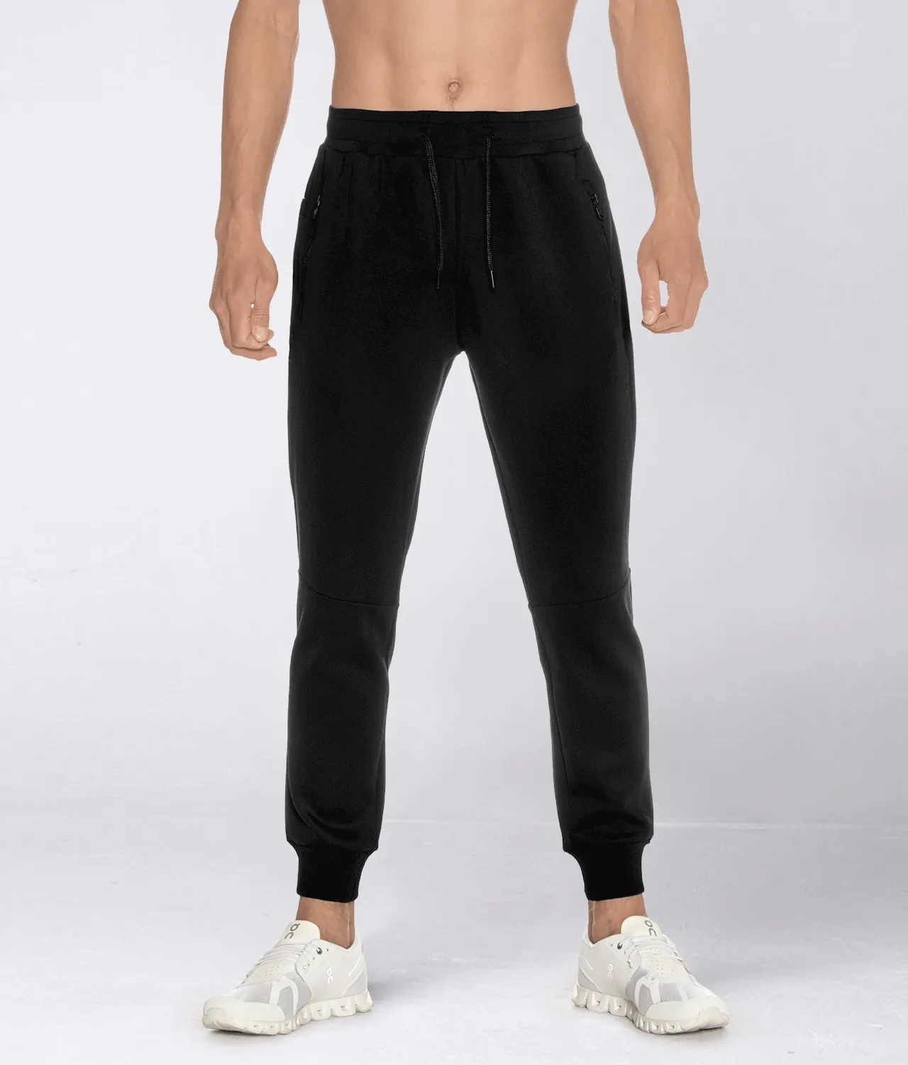 Born Tough Momentum Zipper Bodybuilding Jogger Pants For Men Black