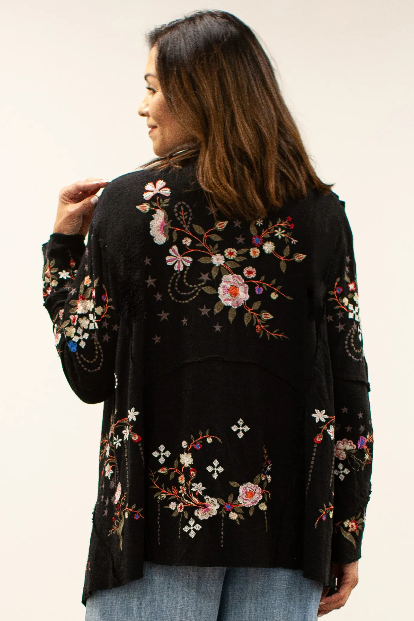 Caite Chandler jacket/coat, black multicolor embroidery