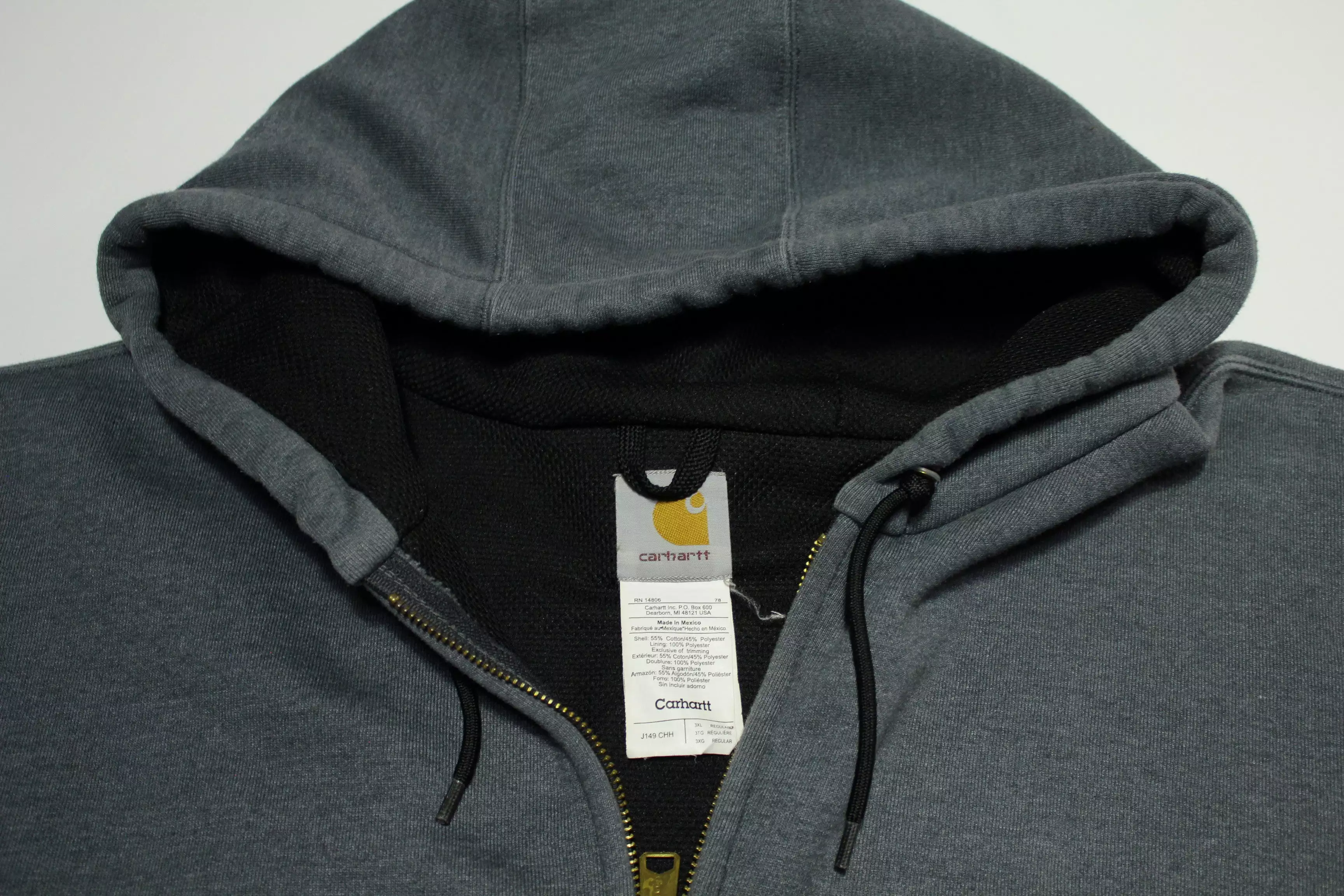 Carhartt J149 CHH Thermal Lined Vintage 00's Work Construction Hoodie Sweatshirt 3XL