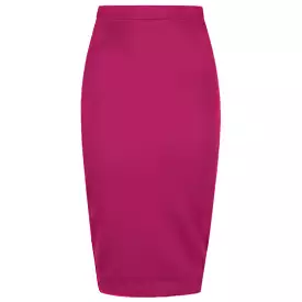 Classic Stretch Amaranth Pencil Bodycon Midi Office Work Skirt