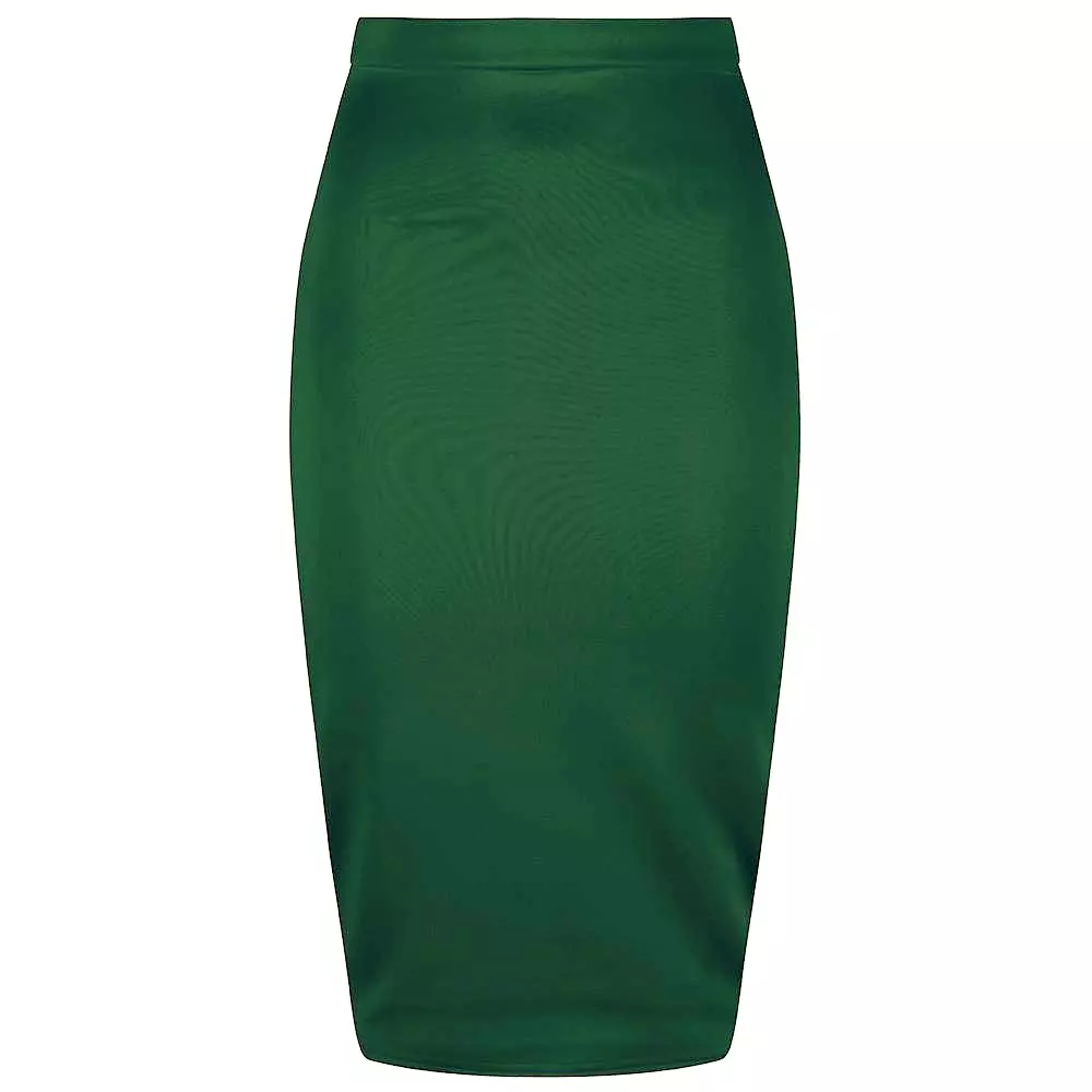 Classic Stretch Emerald Green Pencil Bodycon Midi Office Work Skirt