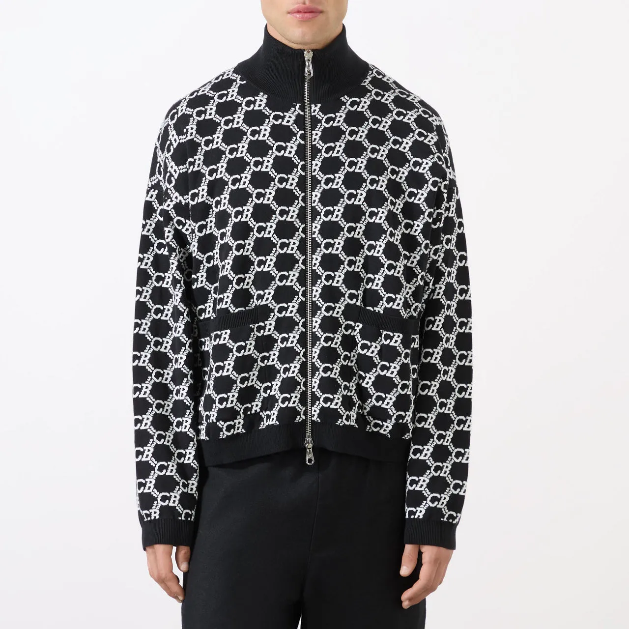 COLE BUXTON Monogram Logo Jacket - Black