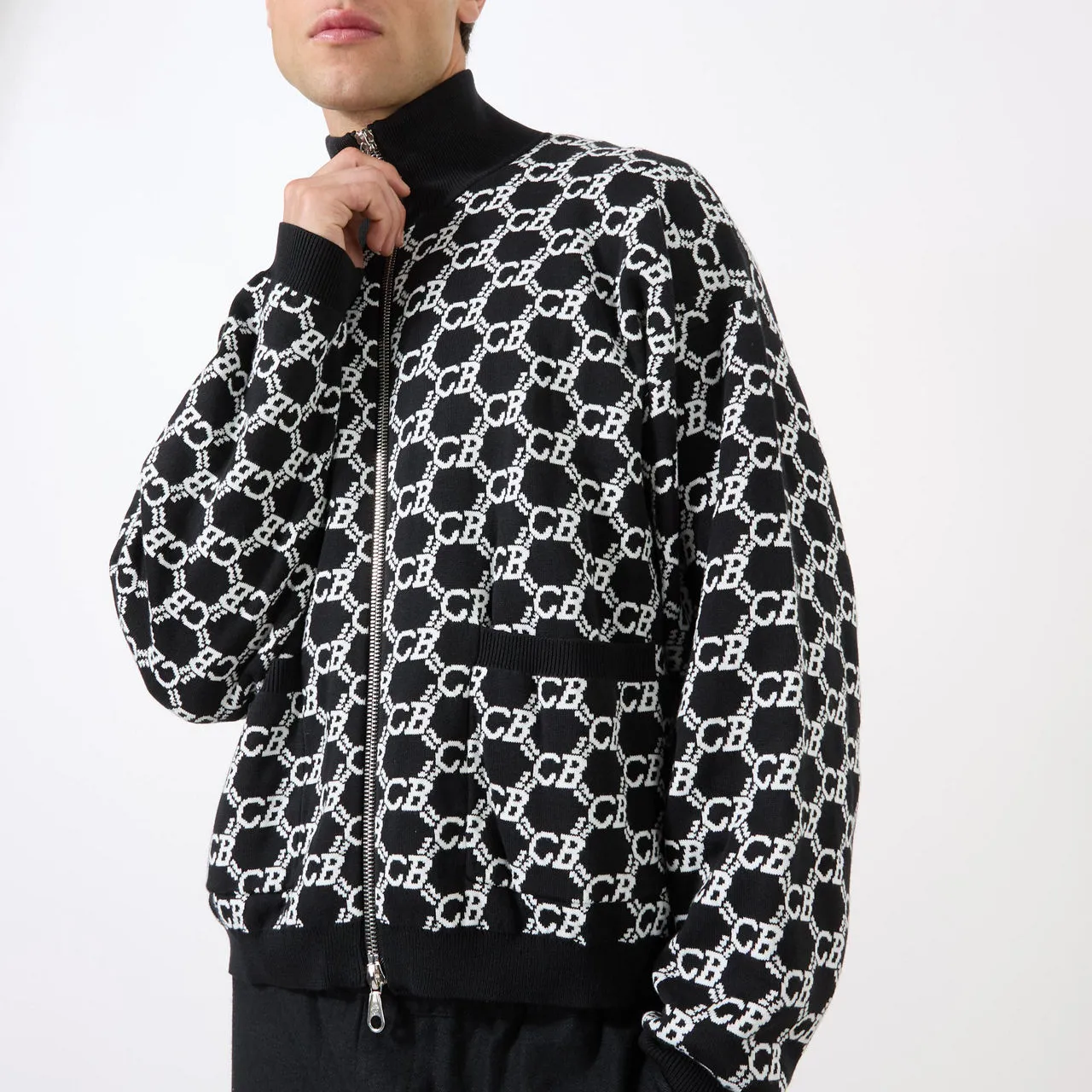 COLE BUXTON Monogram Logo Jacket - Black