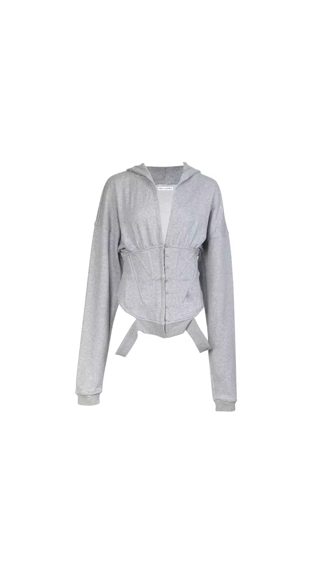 Corset Hoodie Sweatshirt in Gray