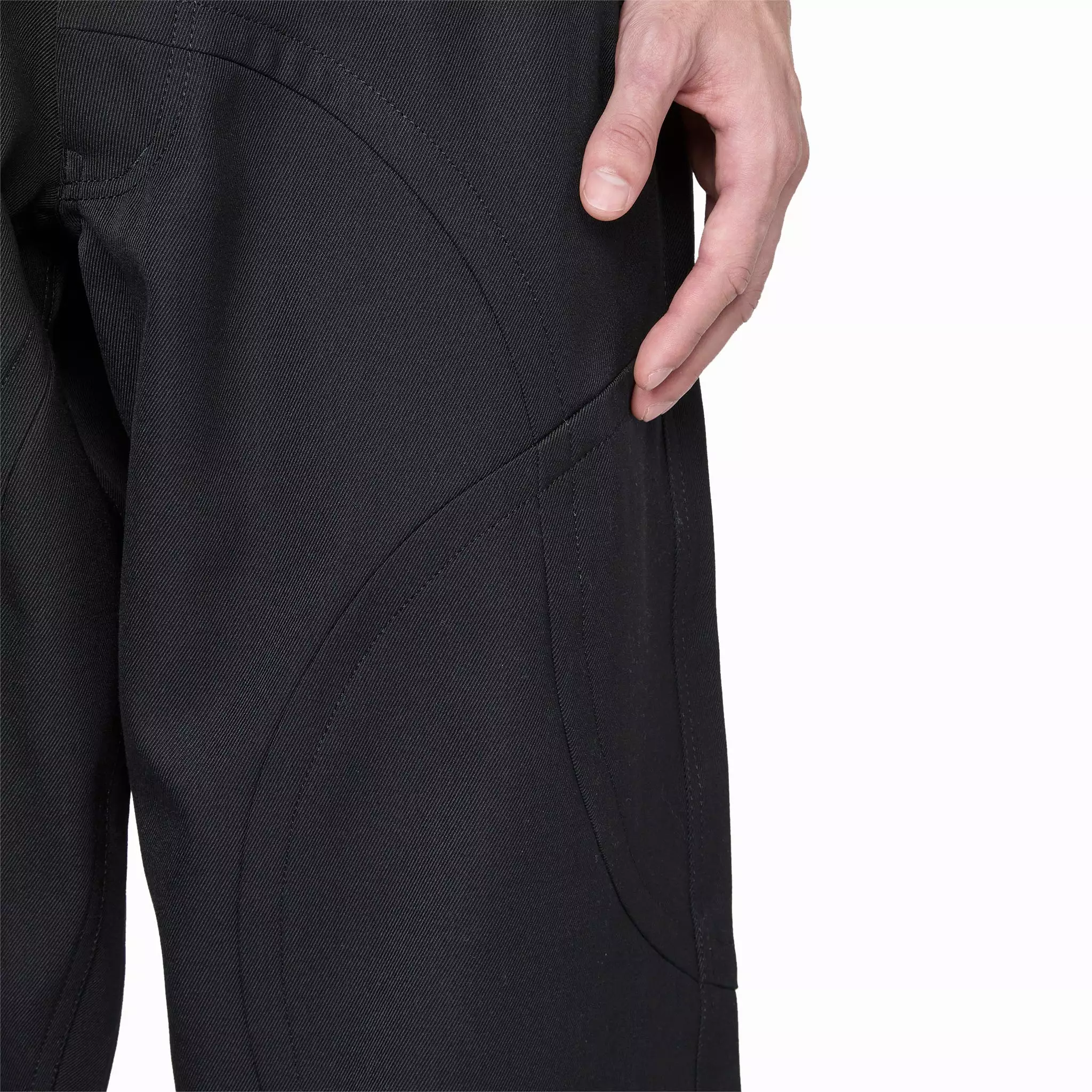 Curve Panelled Pant Black