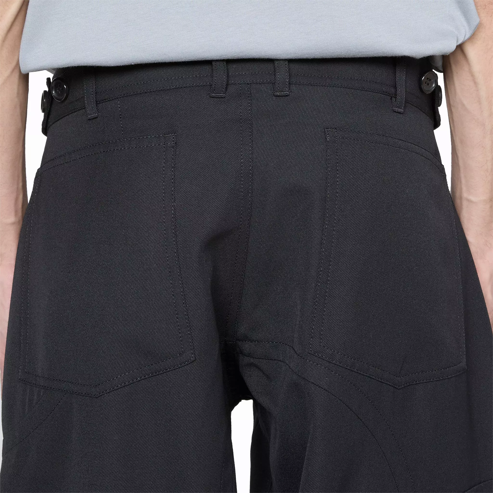 Curve Panelled Pant Black