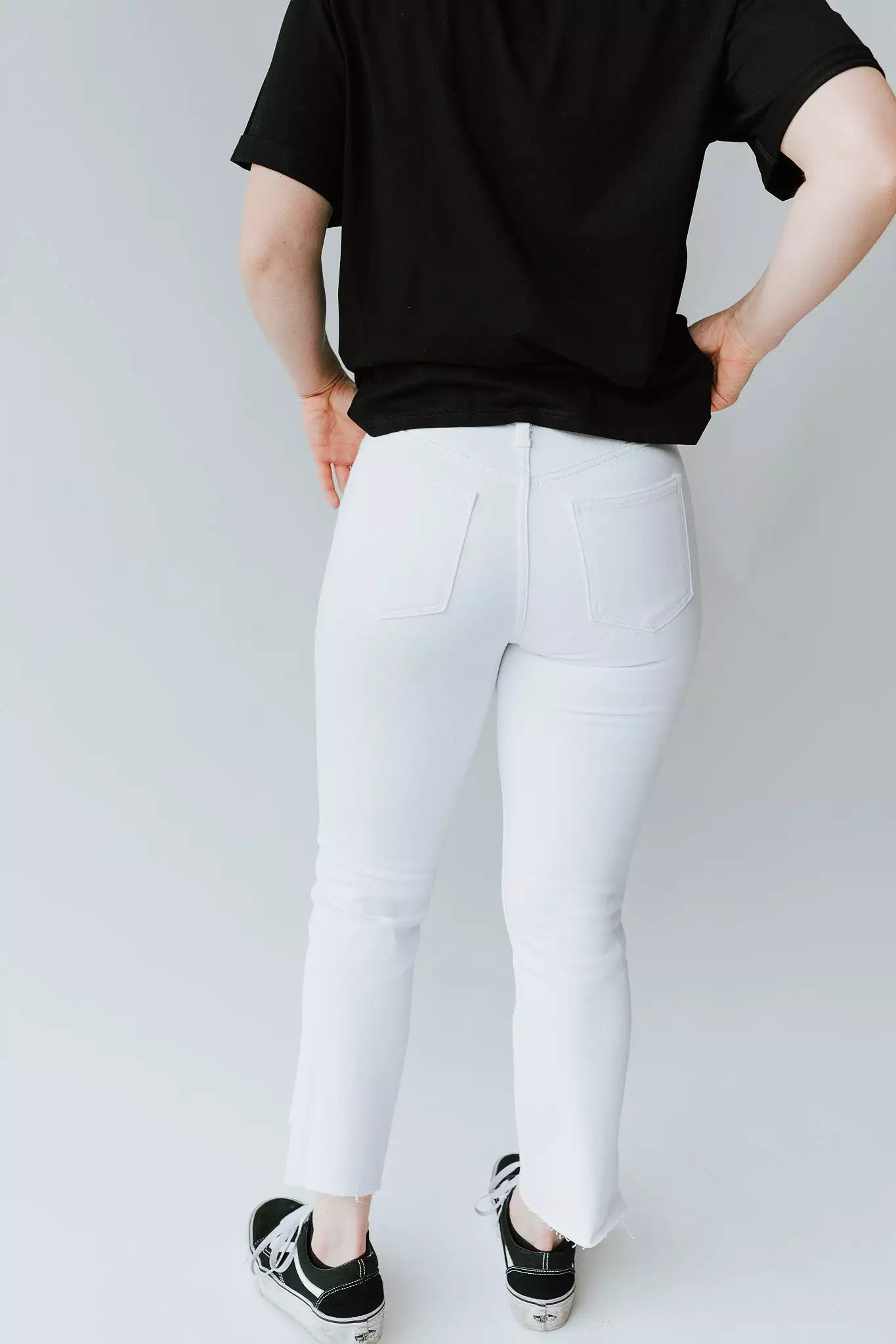 Denim: Baza High Rise Crop Straight Jean in White