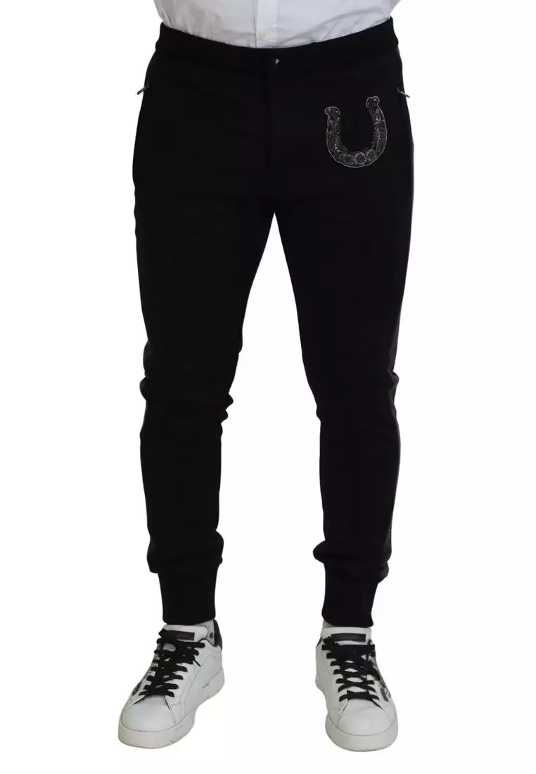 Dolce & Gabbana Dolce & Gabbana Wool Horseshoe Jogger Pants