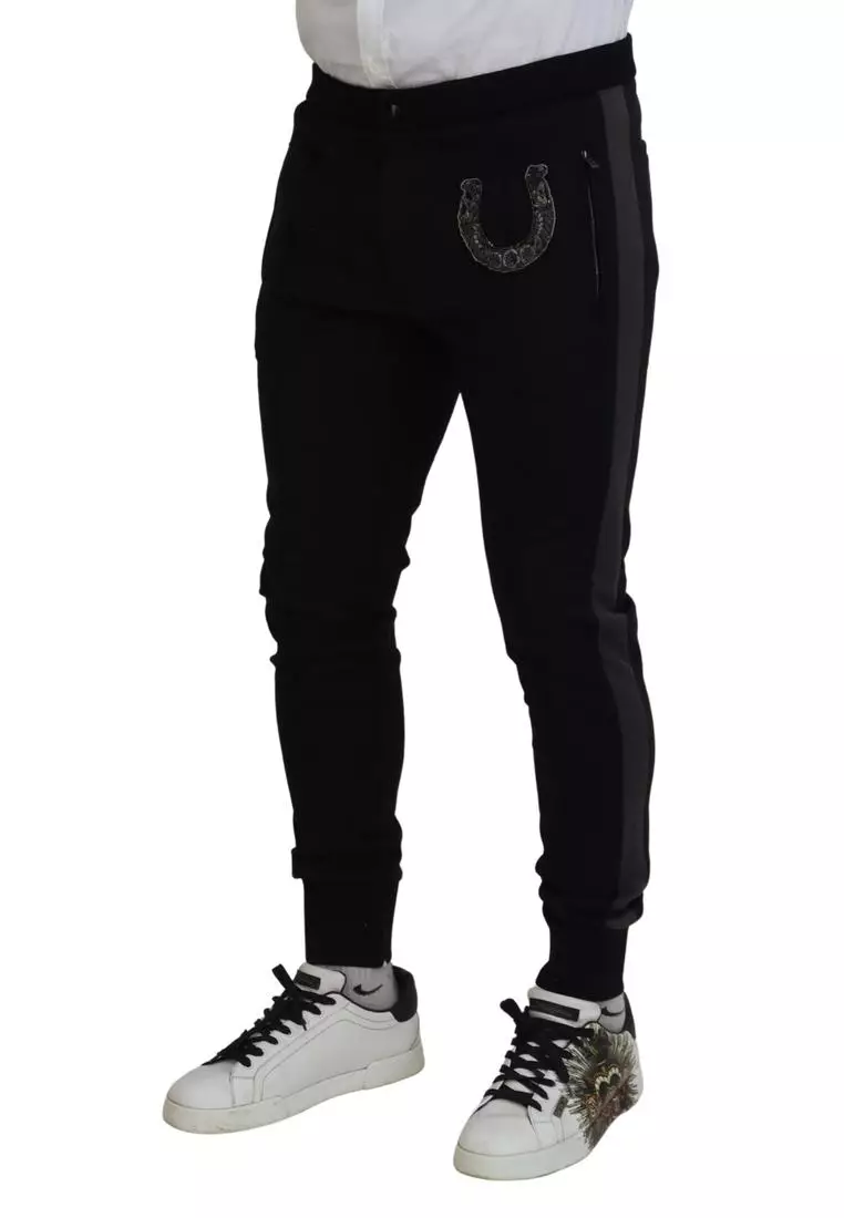 Dolce & Gabbana Dolce & Gabbana Wool Horseshoe Jogger Pants