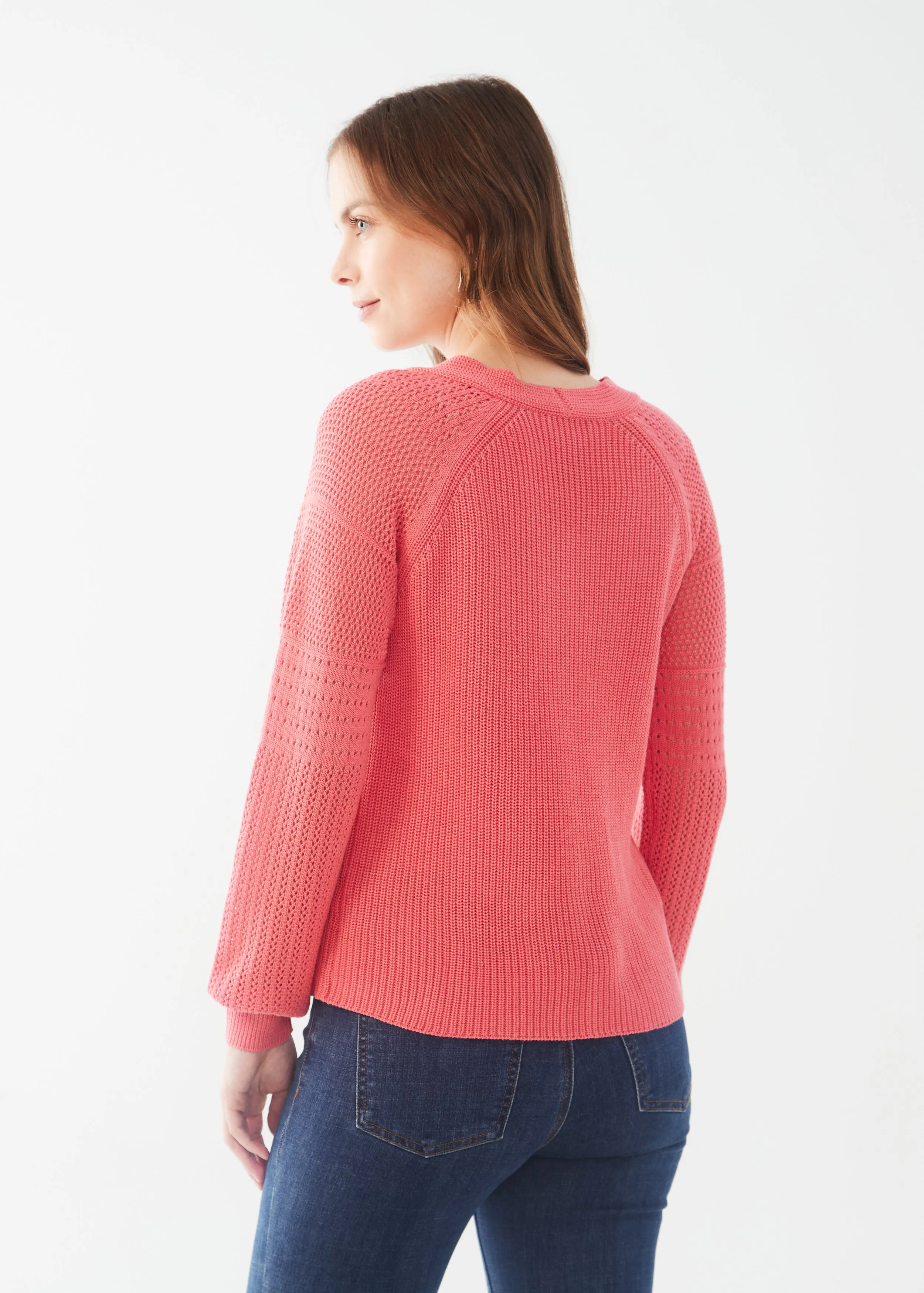 FDJ sweater 1034624, pointelle sleeve (2 colors)