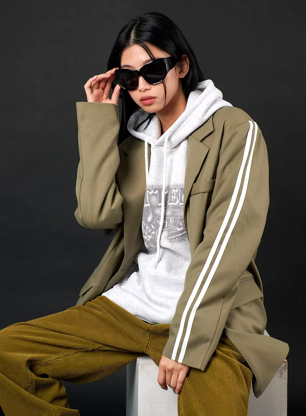 Graphic Oversized Hoodie Sweatshirt IJ403