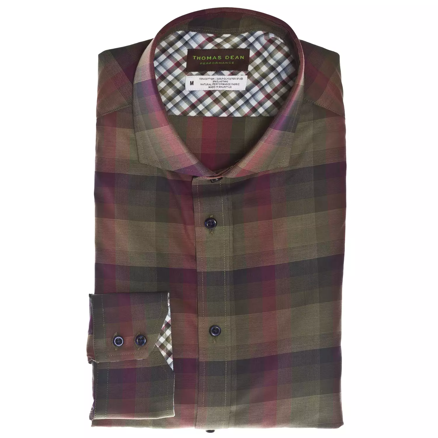 Green Check Performance Sport Shirt