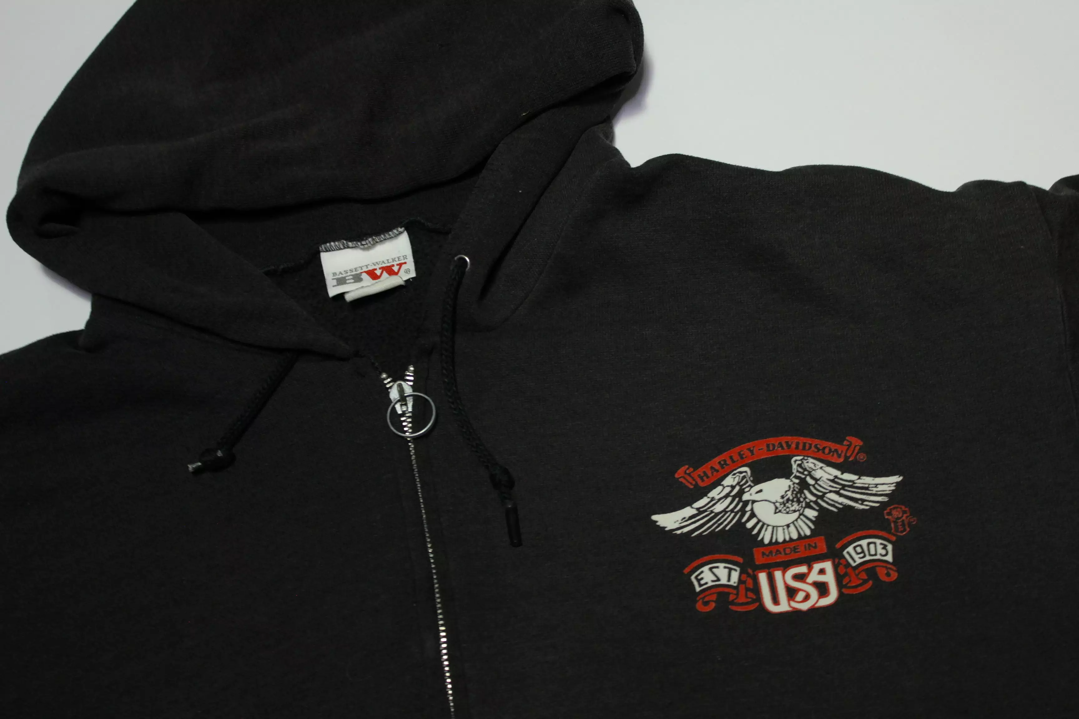 Harley Davidson HD Los Angeles Vintage 1982 Harbor City Cali 80's Hoodie Sweatshirt