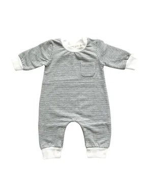 Harp Angel Organic Romper Gray Stripe