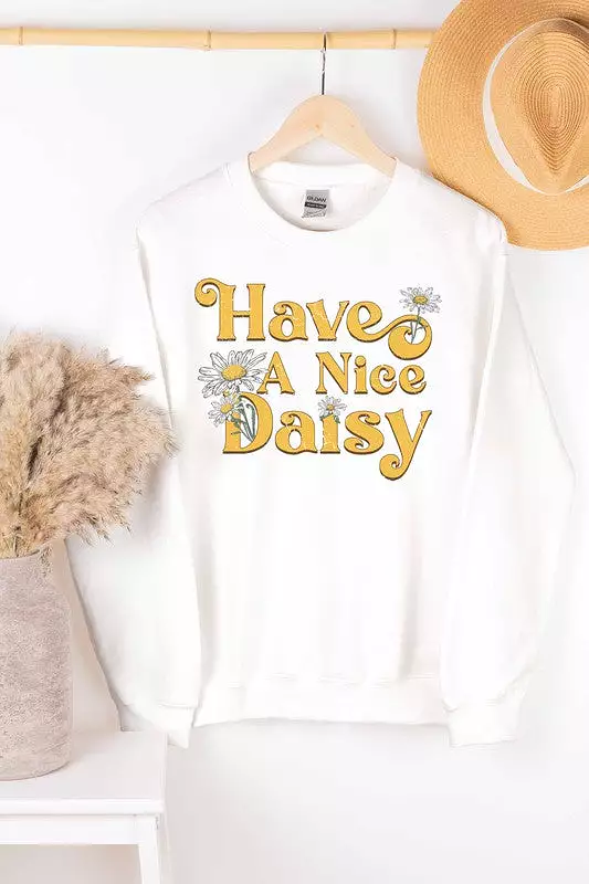 HAVE A NICE DAISY GRAPHIC SWEATSHIRT PLUS SIZE