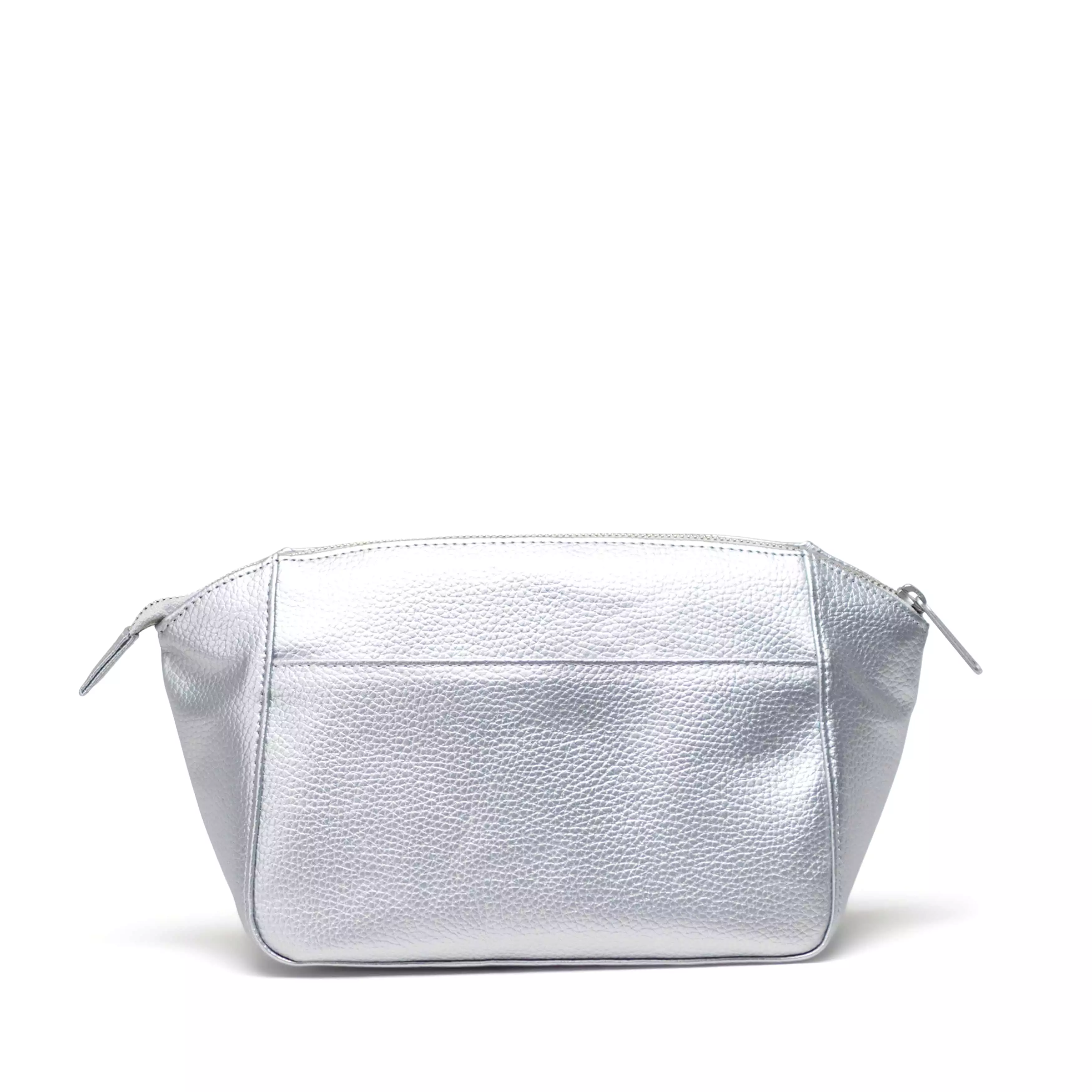 Herschel Milan Toiletry Bag Vegan Leather Silver Metallic