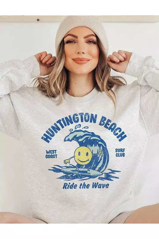 HUNTINGTON BEACH GRAPHIC SWEATSHIRT PLUS SIZE