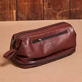 Kingsley Heath Zip Open Toiletry Bag Tan