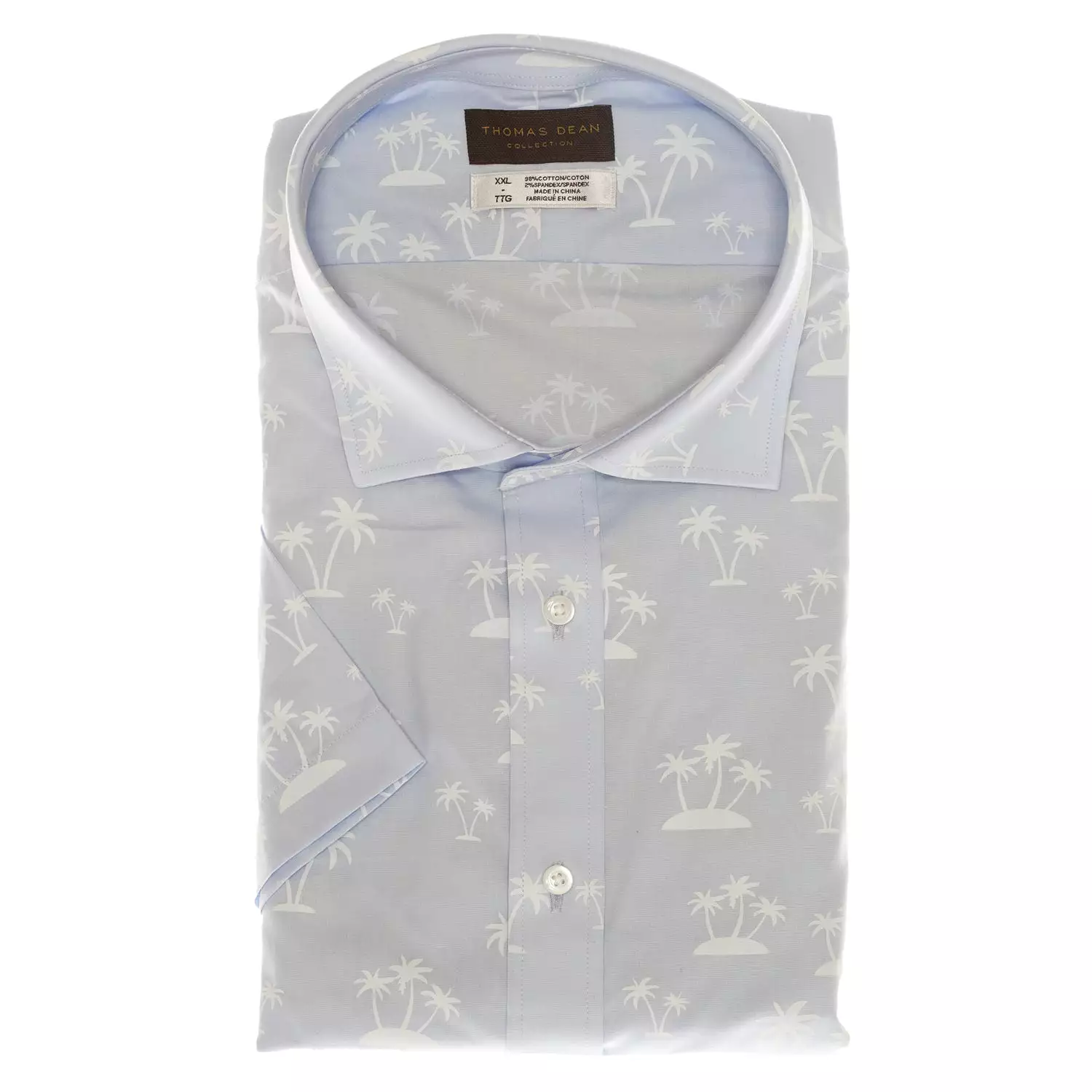 Light Blue Print Short Sleeve Sport Shirt