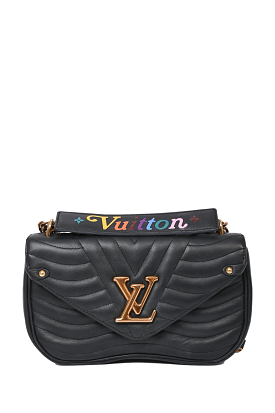 Louis Vuitton 2018 Black Leather 'New Wave' Chain Bag MM