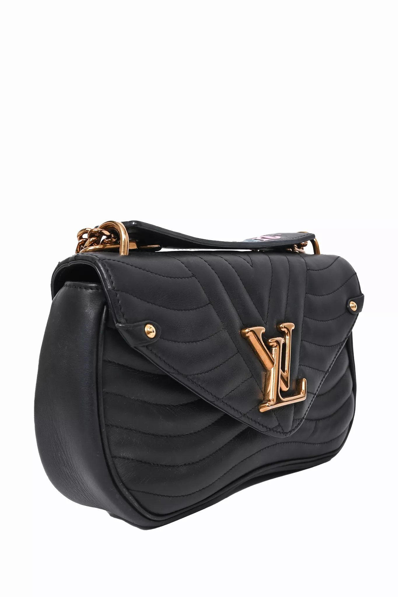 Louis Vuitton 2018 Black Leather 'New Wave' Chain Bag MM