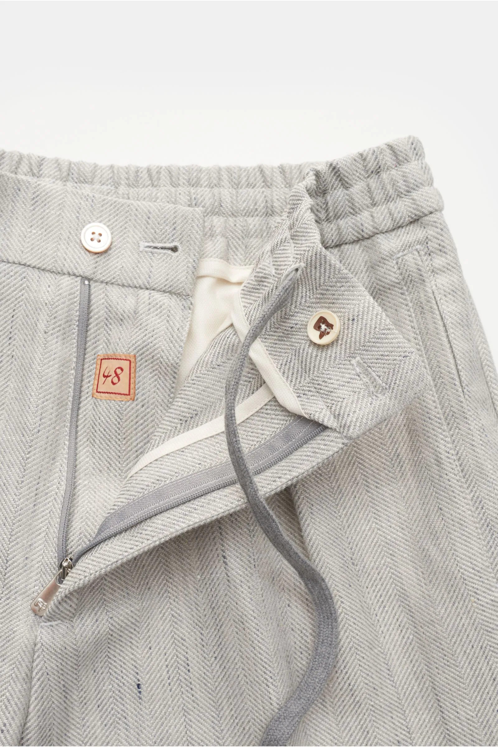 MARCO PESCAROLO jogger pants 'Chiaia' light grey patterned