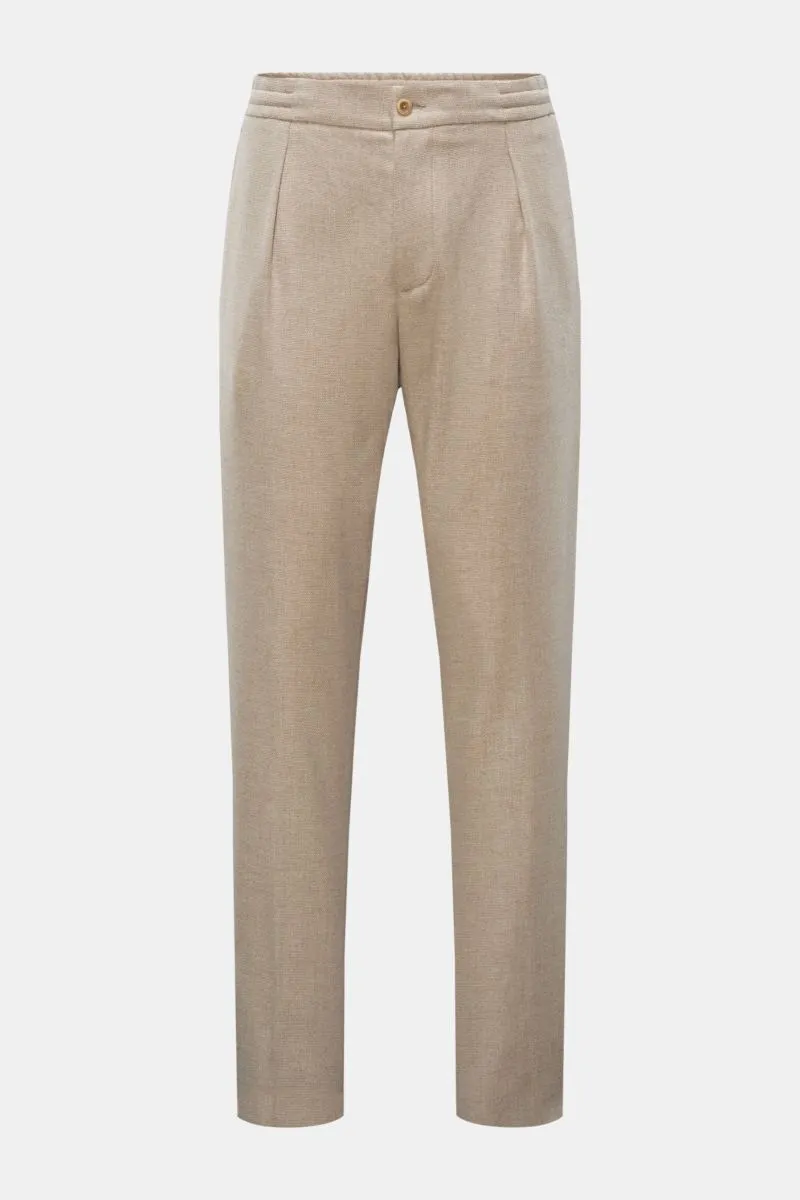 MARCO PESCAROLO wool jogger pants 'Chiaia' beige