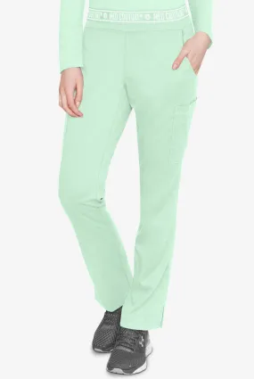 Med Couture Touch Women's 7-Pocket STRETCH Logo Elastic Double Cargo Yoga Scrub Pants - Petite