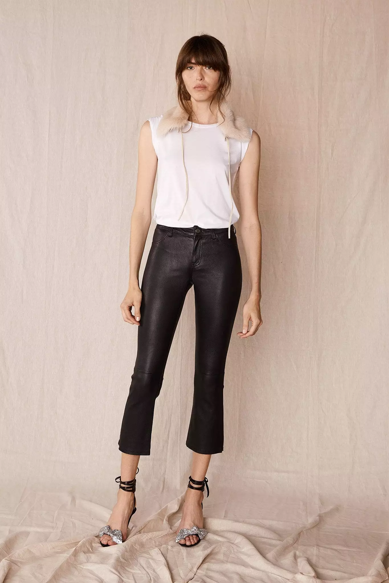 Midtown Kick Flare Pant Black Stretch Leather