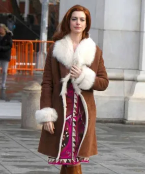 Modern Love Anne Hathaway Shearling Coat