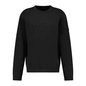 MONCLER SPLIT LOGO SWEATSHIRT BLACK