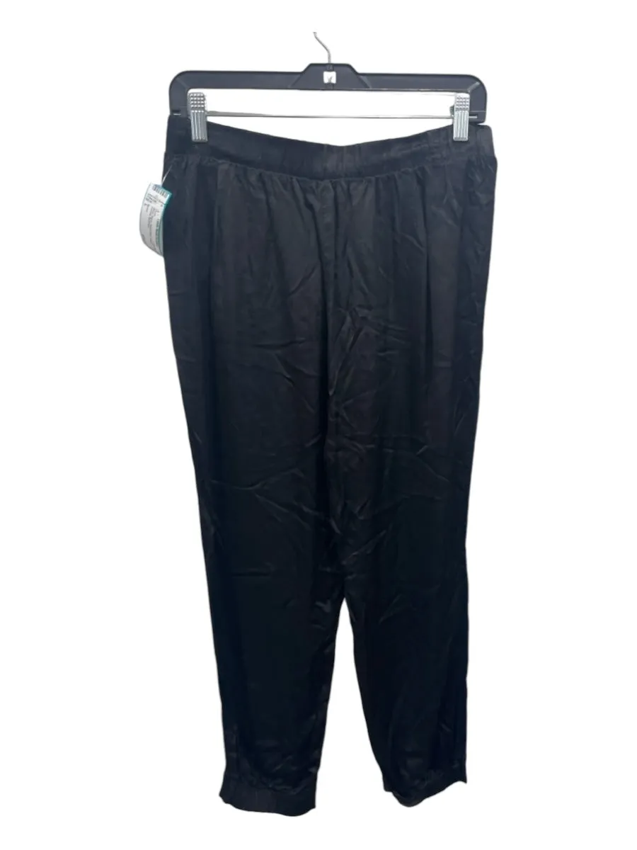 Nation Size L Black Rayon Elastic Waist Jogger Pockets Pants