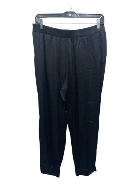 Nation Size L Black Rayon Elastic Waist Jogger Pockets Pants