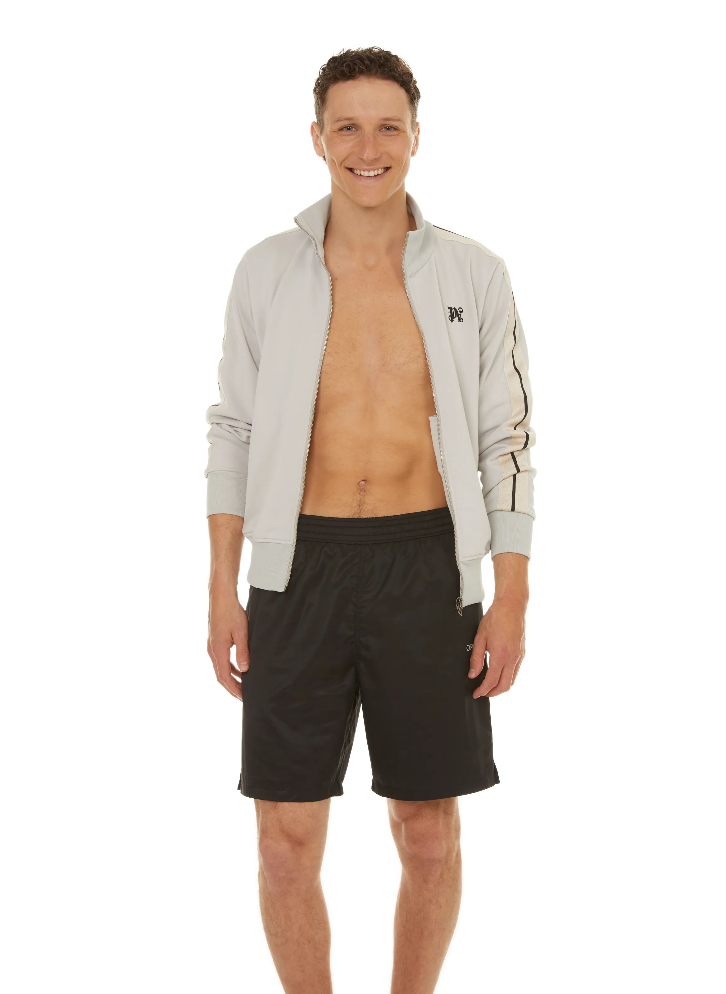 Off-white  Fitted Bermuda Shorts - Black